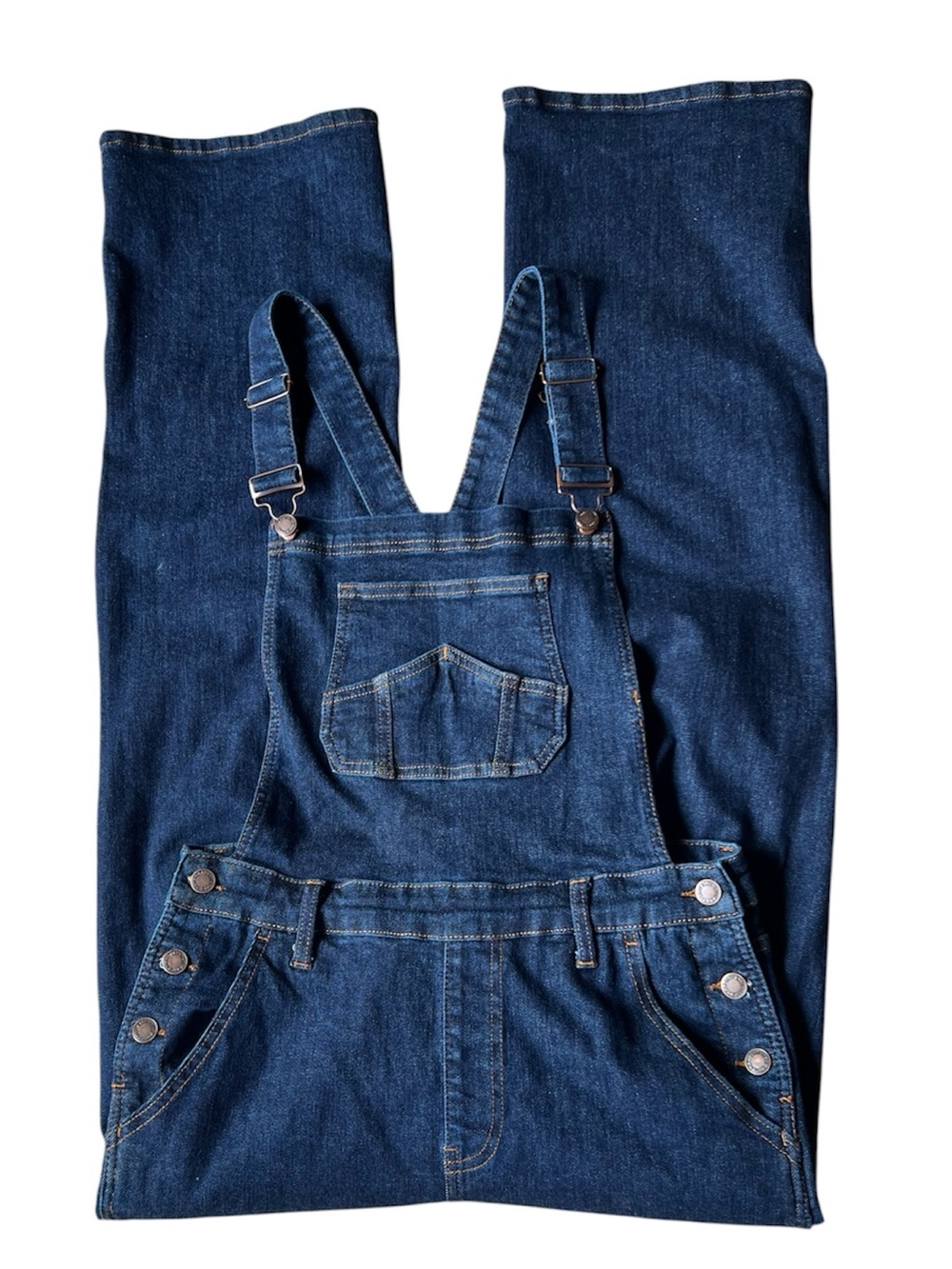 Judy Blue Dark Wash Denim Overalls - Classic Blue Bib With Pocket Size XL (12) - Picture 5 of 11